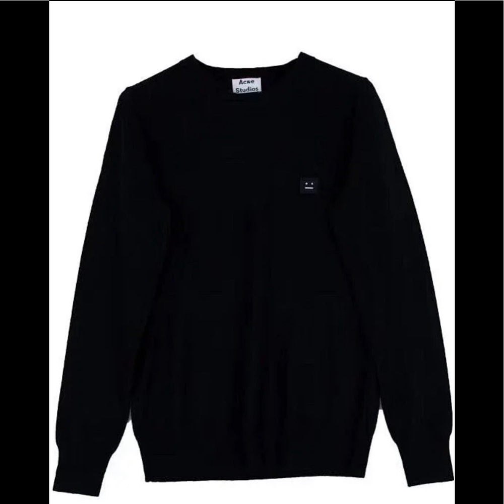 ACNE STUDIOS Cashmere Smile Face Sweater Black